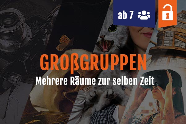 Großgruppen ab 7 Personen, mehrere Räume zur selben Zeit